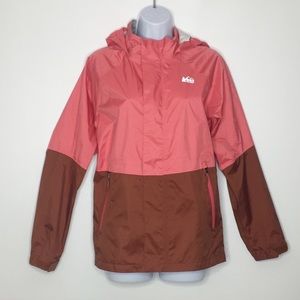 REI Rainwall Kid's Hooded Wind Breaker Rain Jacket XL